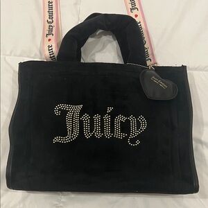 Juicy Couture Black Tote with Rhinestone Detail